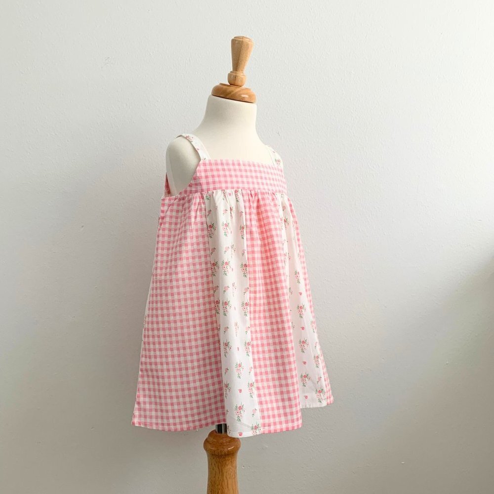 NWT Pretty Girls Spring & Summer Dress Bohemian Princess Floral & Gingham 18-24M - Picture 3 of 8